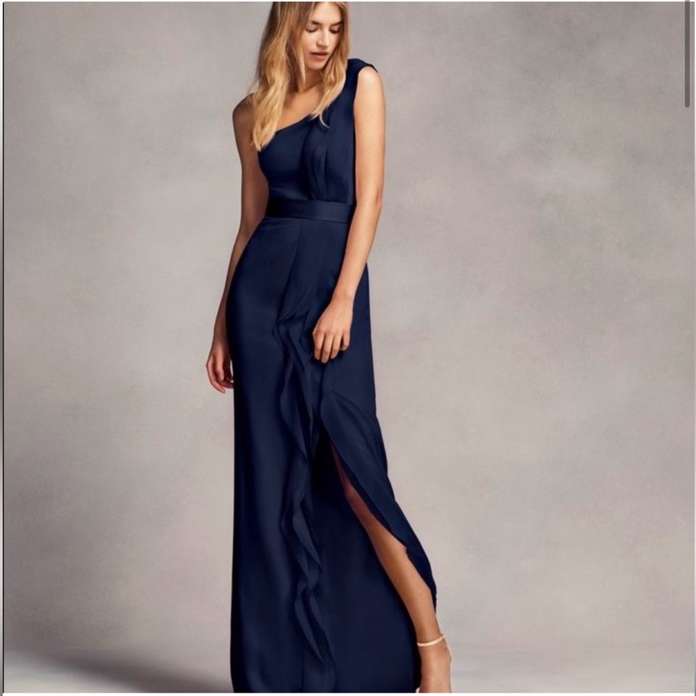 White By Vera Wang Dresses Long One-Shoulder Gown